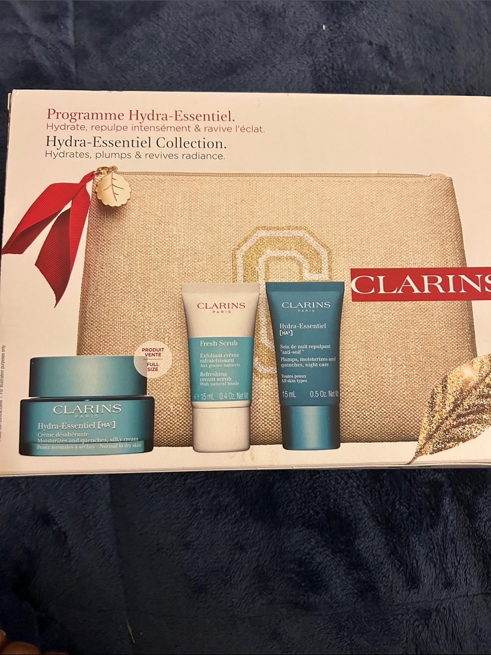 Clarins Hydra-Essentiel Skincare Set - Teal & Beige